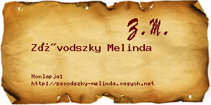 Závodszky Melinda névjegykártya